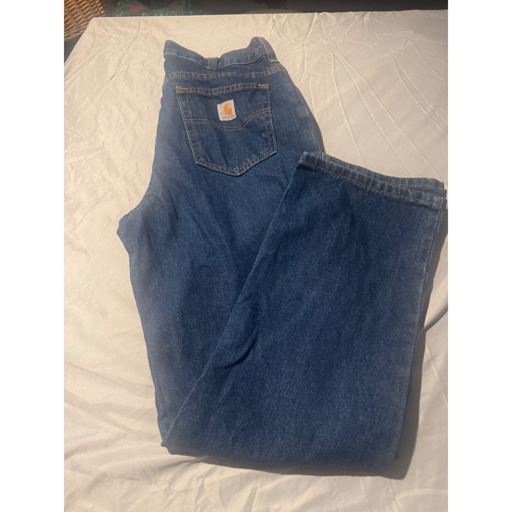 Carhartt Mens Relaxed Fit Dark Wash Denim Jeans 381-83 34x32 Workwear